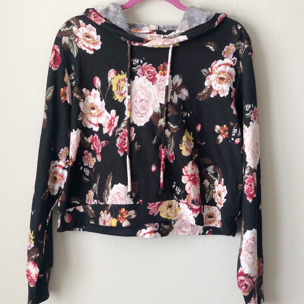 MOSSIMO > cropped floral hoodie